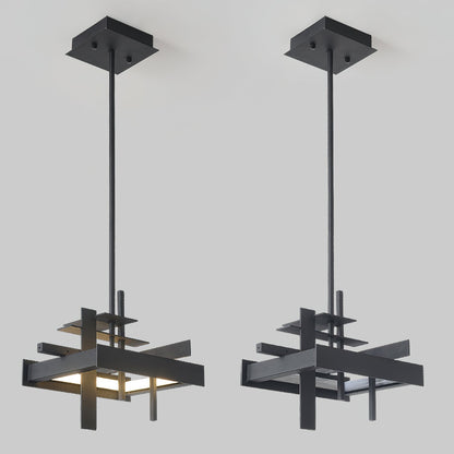 Planaire Hanglamp Zwart Metaal LED Geïntegreerd Modern Abstract Design Eettafel Verlichting