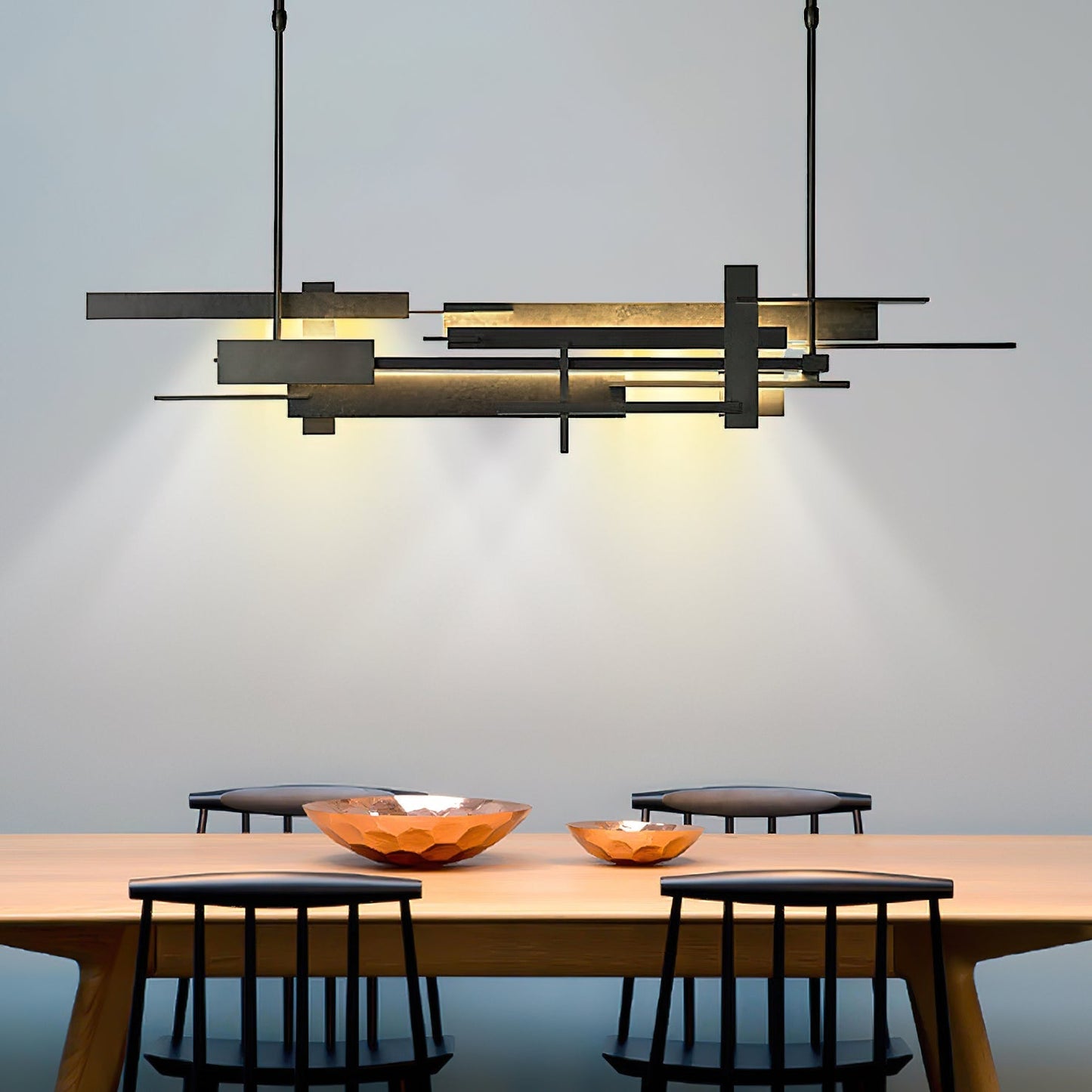 Planaire Hanglamp Zwart Metaal LED Geïntegreerd Modern Abstract Design Eettafel Verlichting