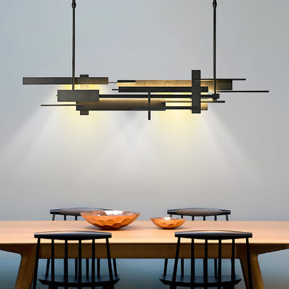 Planaire Hanglamp Zwart Metaal LED Geïntegreerd Modern Abstract Design Eettafel Verlichting