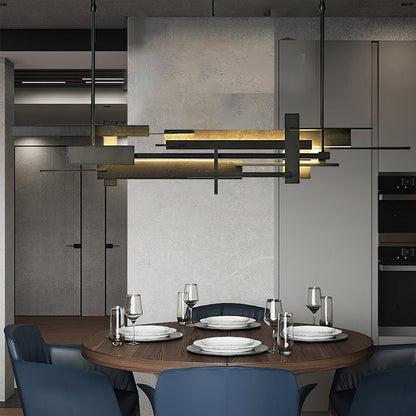 Planaire Hanglamp Zwart Metaal LED Geïntegreerd Modern Abstract Design Eettafel Verlichting