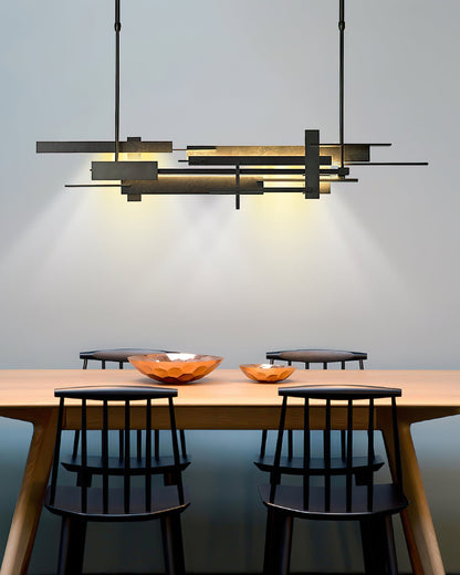 Planaire Hanglamp Zwart Metaal LED Geïntegreerd Modern Abstract Design Eettafel Verlichting