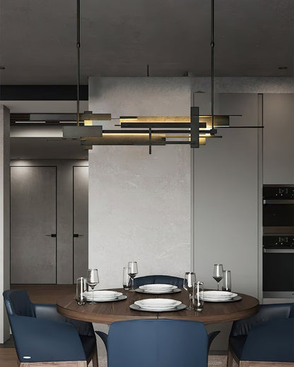 Planaire Hanglamp Zwart Metaal LED Geïntegreerd Modern Abstract Design Eettafel Verlichting