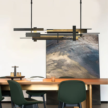 Planaire Hanglamp Zwart Metaal LED Geïntegreerd Modern Abstract Design Eettafel Verlichting