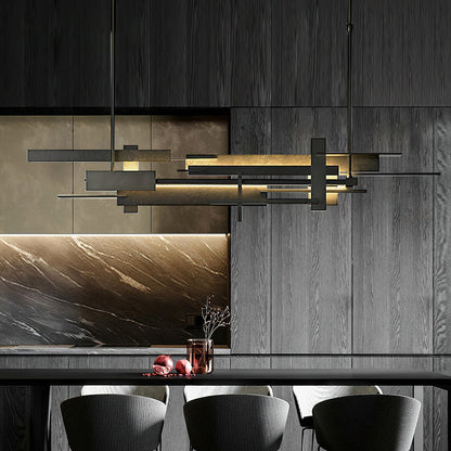 Planaire Hanglamp Zwart Metaal LED Geïntegreerd Modern Abstract Design Eettafel Verlichting
