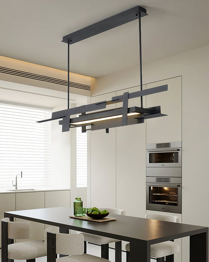 Planaire Hanglamp Zwart Metaal LED Geïntegreerd Modern Abstract Design Eettafel Verlichting