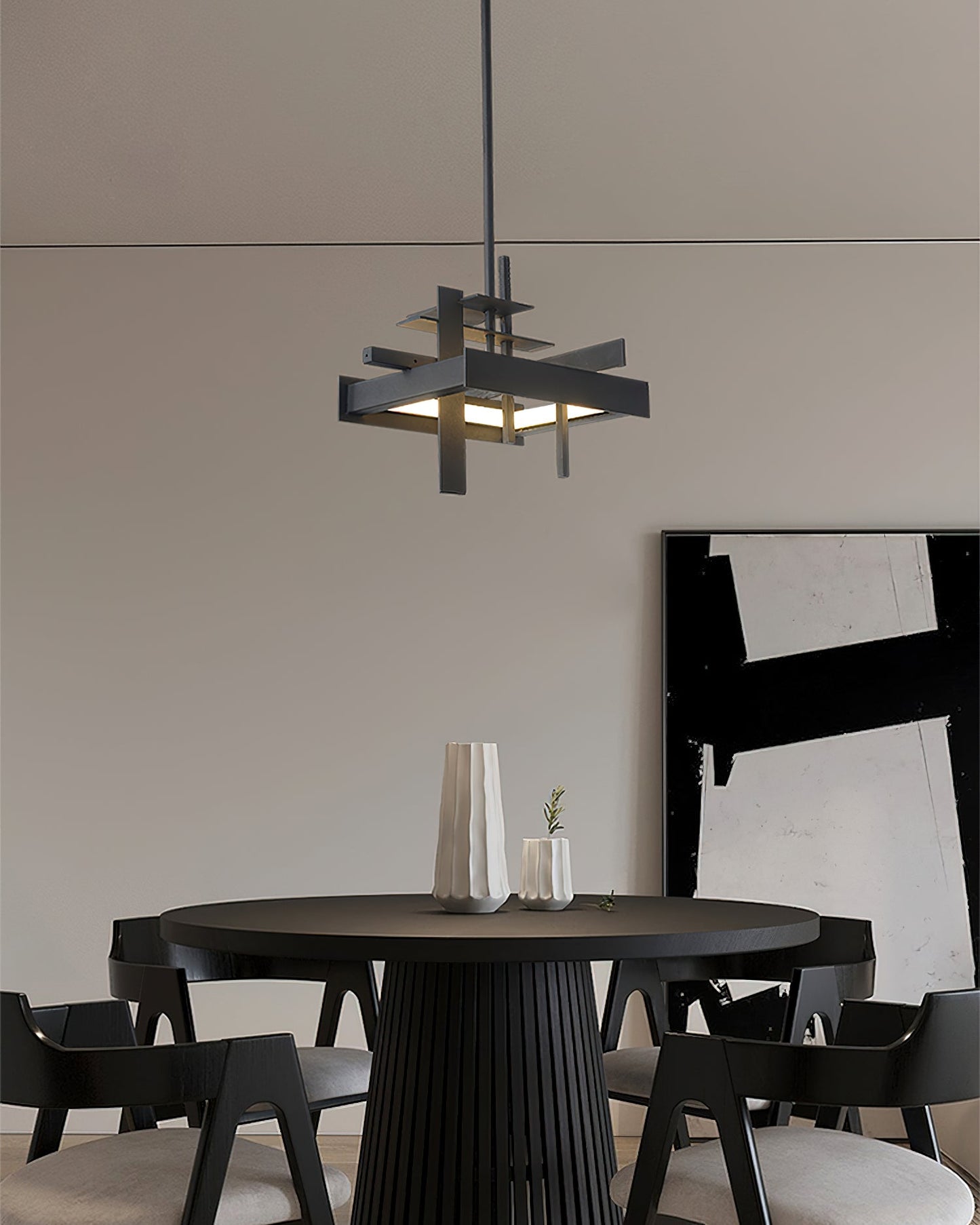 Planaire Hanglamp Zwart Metaal LED Geïntegreerd Modern Abstract Design Eettafel Verlichting
