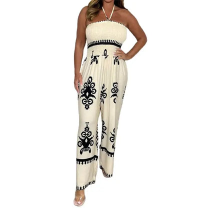 Leopardprint Jumpsuit Jurk met Lange Mouwen