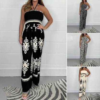 Leopardprint Jumpsuit Jurk met Lange Mouwen
