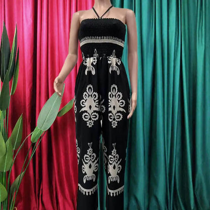 Leopardprint Jumpsuit Jurk met Lange Mouwen