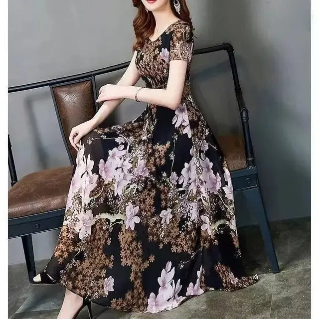 Zomerse Midi Jurk A-Lijn Elegant Valencia Stijl