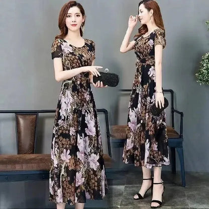 Zomerse Midi Jurk A-Lijn Elegant Valencia Stijl