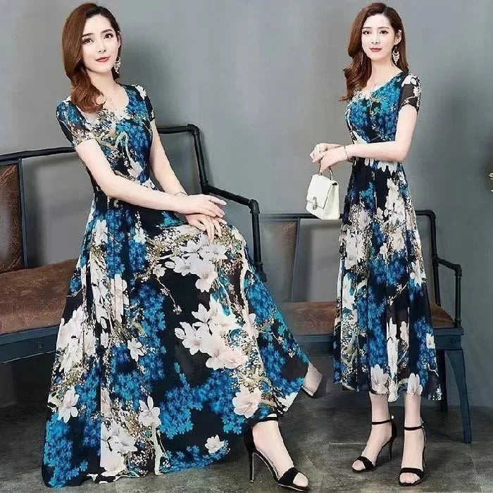 Zomerse Midi Jurk A-Lijn Elegant Valencia Stijl