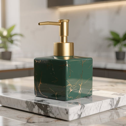 Zeepdispenser Keramiek Marmer Finish Gouden Pomp Badkamer Toilet Handzeep Lotion Vloeibare Zeep Doseerpompje Luxe Design