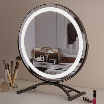 Verlichte Make-upspiegel 40cm Draaibaar 360° Tri-Tone Verlichting Oplaadbaar Touchbediening Tafelmodel