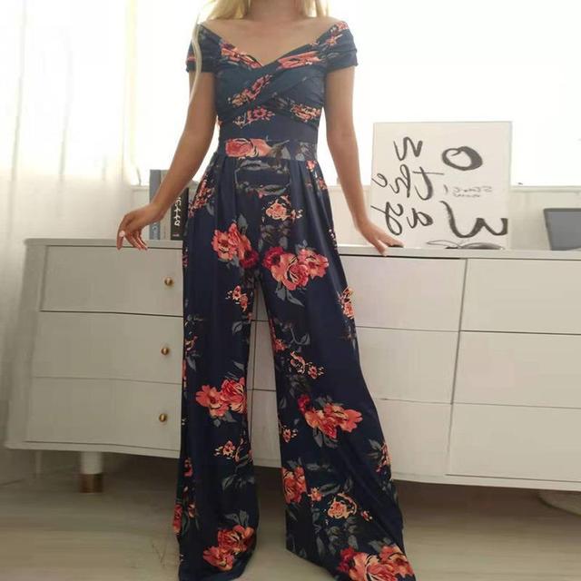 Maxi Jumpsuit Off-Shoulder V-Hals Jurk Zomer