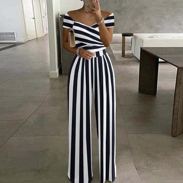 Maxi Jumpsuit Off-Shoulder V-Hals Jurk Zomer