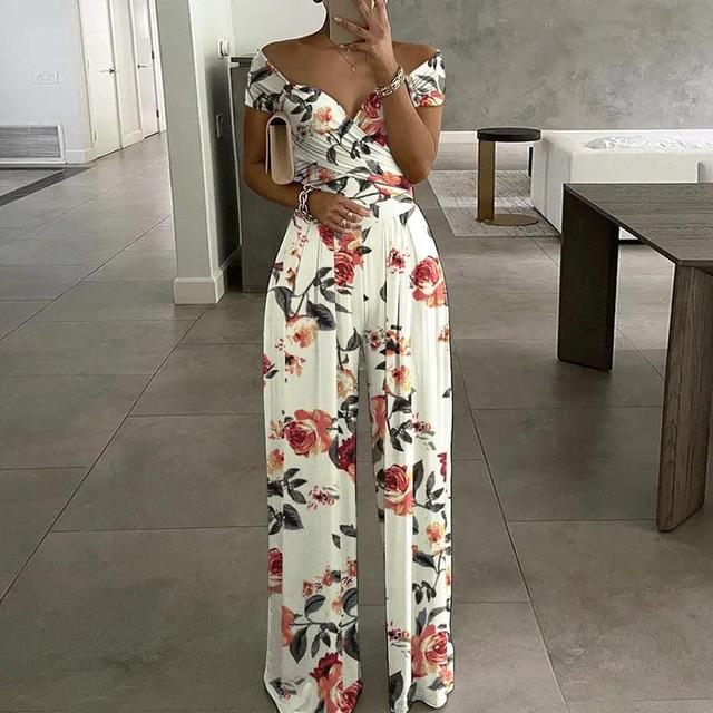 Maxi Jumpsuit Off-Shoulder V-Hals Jurk Zomer - StudioMarella