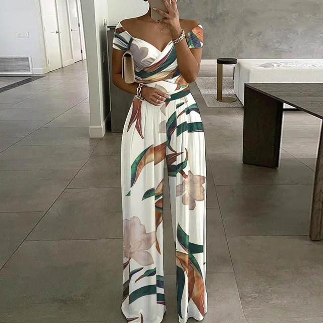 Maxi Jumpsuit Off-Shoulder V-Hals Jurk Zomer