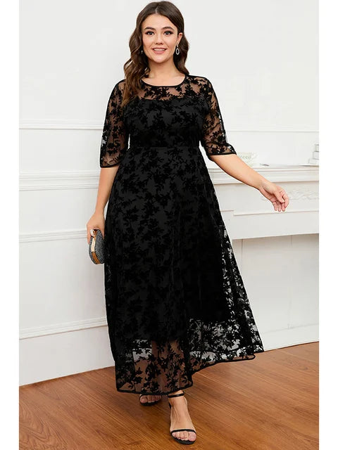 Formele Damesjurk met Kant en Fluweel Elegante Avondjurk - StudioMarella