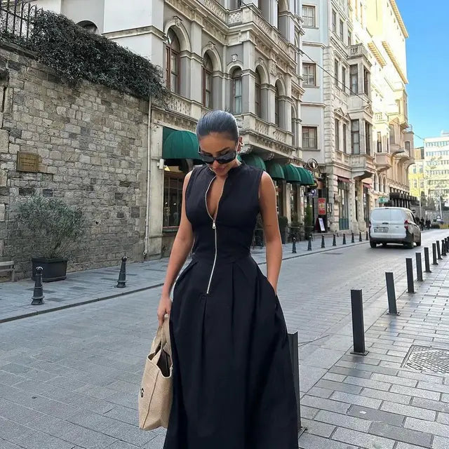 Mouwloze Maxi Jurk Zomerjurk Elegant Lange Jurk