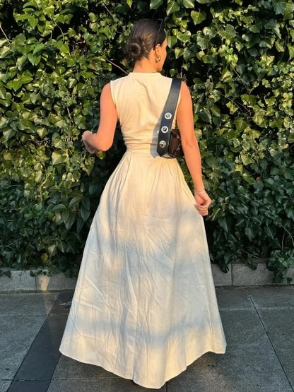 Mouwloze Maxi Jurk Zomerjurk Elegant Lange Jurk