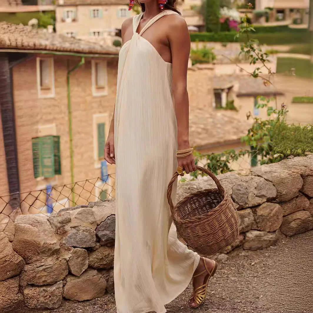 Zomerse Maxi Jurk Vrouw Lente Zwart Floral