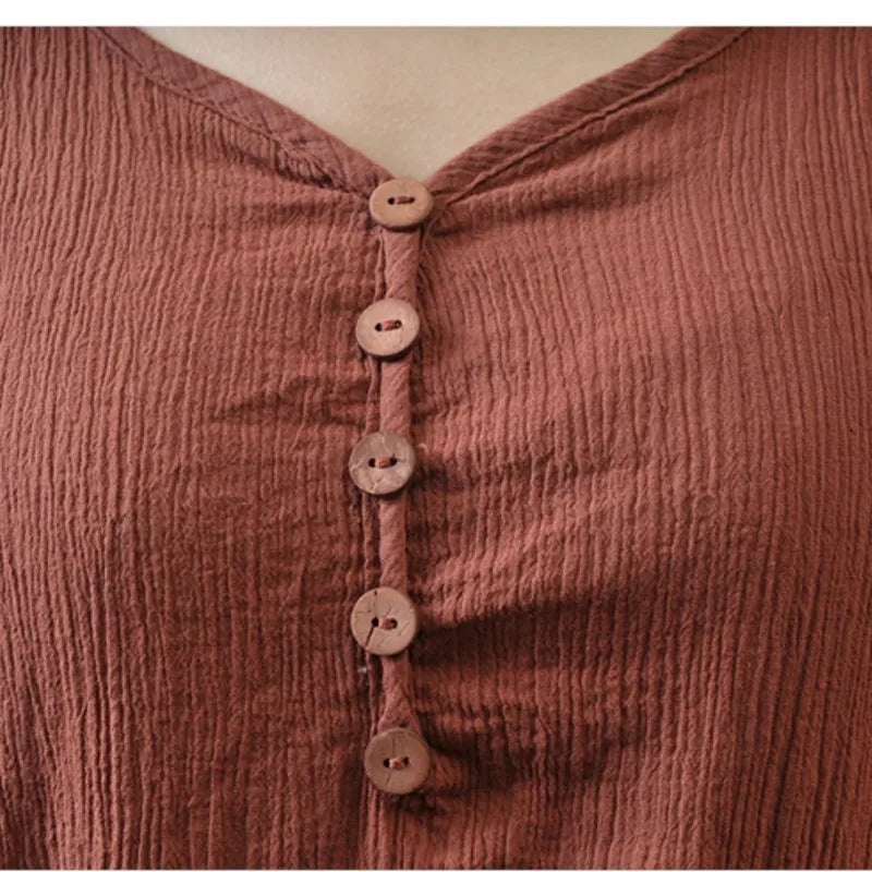 Vrouwen Katoenen Jurk Zomerkleed Comfortabel Mode