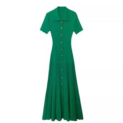 Groene Maxi Jurk Gehaakt Zomerjurk voor Vrouw