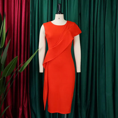 Vrouwelijke En-Hals Jurk Elegante Zomerjurk
