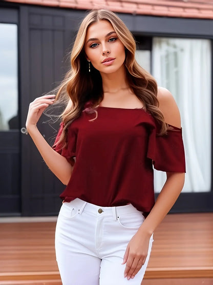 Vrouwelijke Cold Shoulder Bloes Zomerse Stijl - StudioMarella