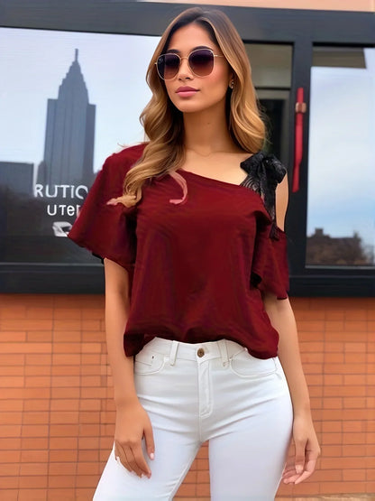 Vrouwelijke Cold Shoulder Bloes Zomerse Stijl