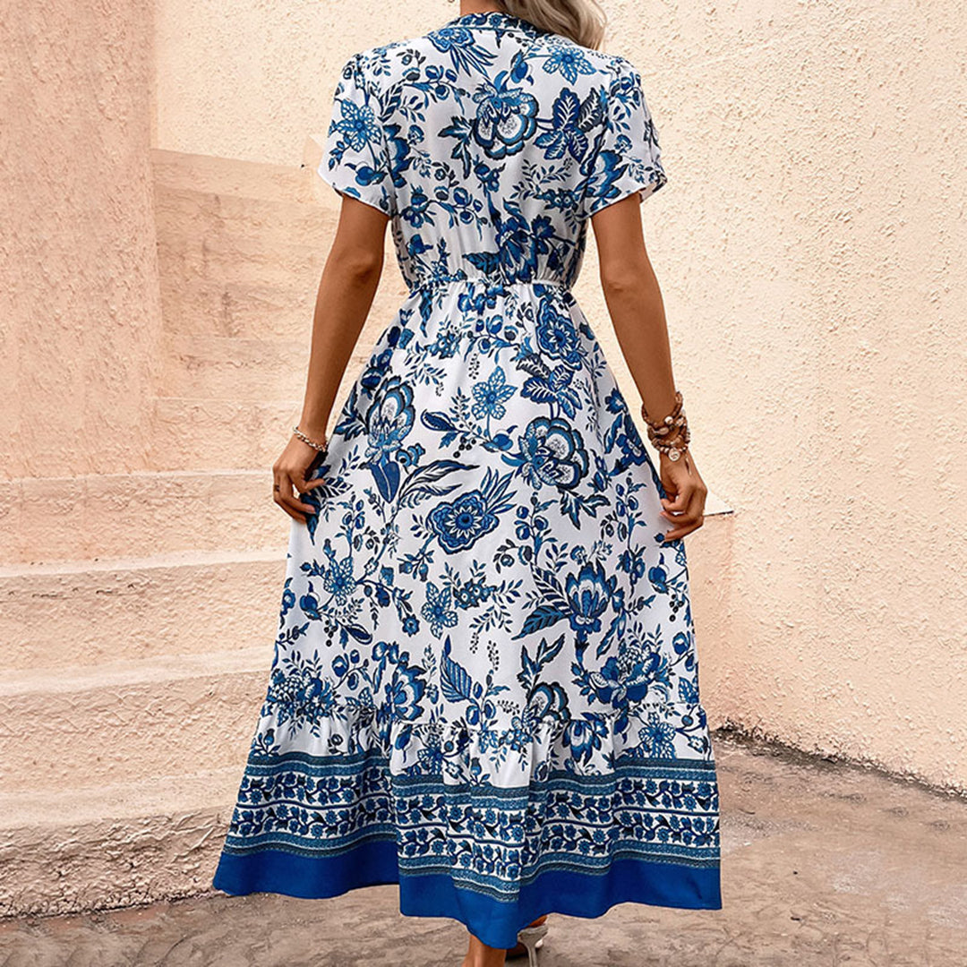 Elegante Maxi Retro Prints Zomerjurk voor dames - Chiara