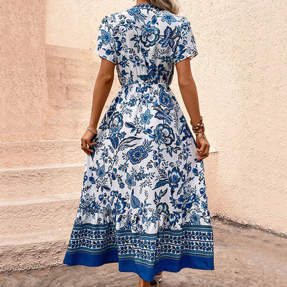 Elegante Maxi Retro Prints Zomerjurk voor dames - Chiara