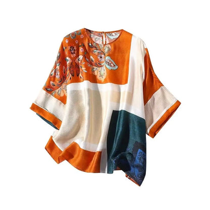 Zomer T-Shirts Kleurrijk Patchwork Design voor Vrouw