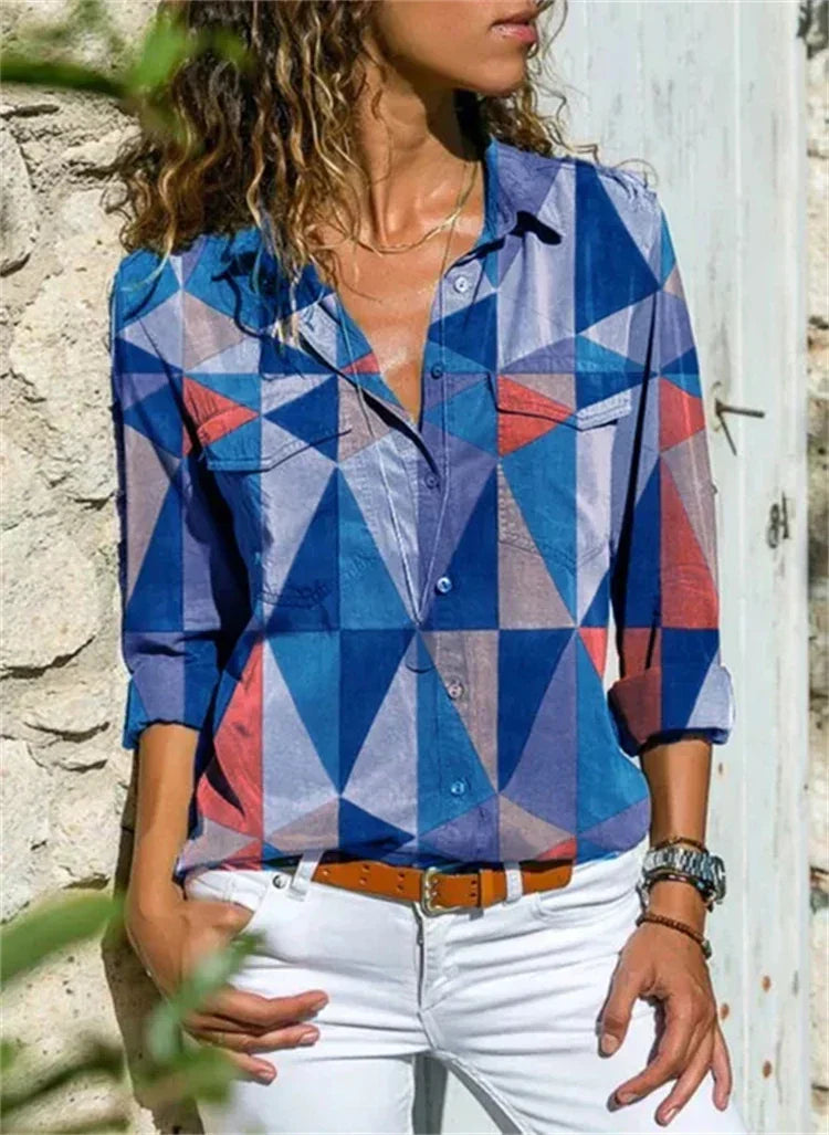 Vrouwelijke Blouse Korte Mouwen Zomerse Stijl