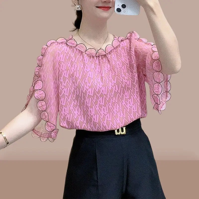 Vrouwelijke Blouse Zomerse Elegantie voor Elke Gelegenheid