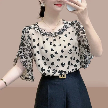 Vrouwelijke Blouse Zomerse Elegantie voor Elke Gelegenheid