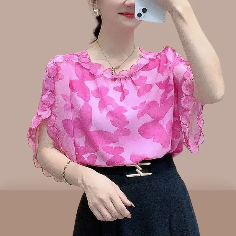 Vrouwelijke Blouse Zomerse Elegantie voor Elke Gelegenheid