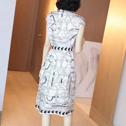 Bloemenjurk Met Bandage Elegante Jurk voor Vrouw