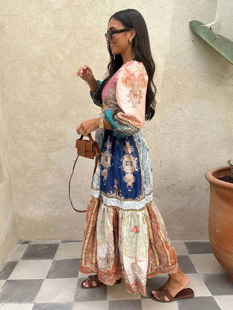 Zomer Maxi Jurk met Bloemenprint Elegant en Luchtig