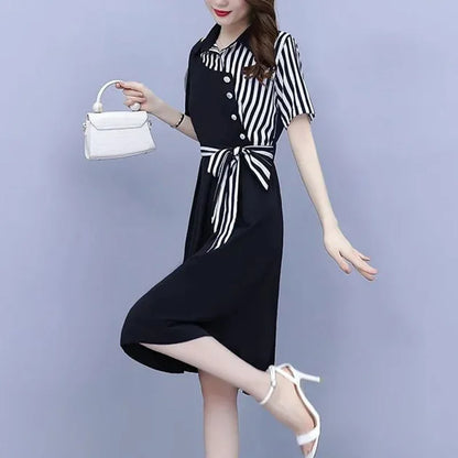 Midi Jurk Asymmetrisch Korte Mouw Zomerjurk