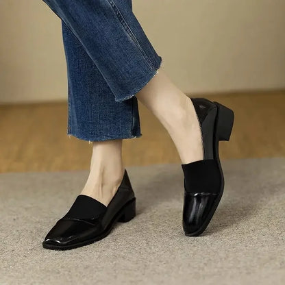 Lederen Schoenen Vintage Stijl Dame Schoenen