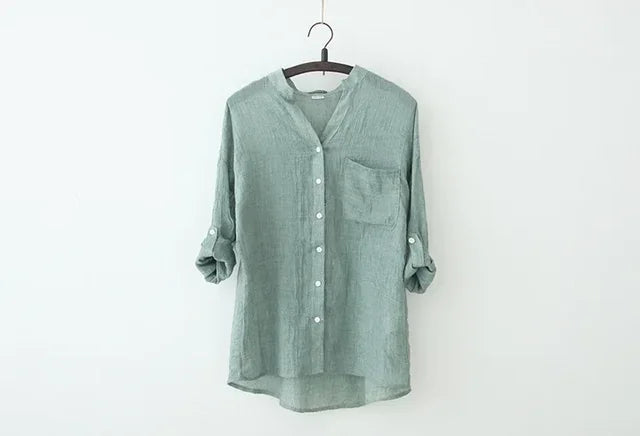 Vrouwelijke Blouse Vintage Stijl Elegant Kort - StudioMarella