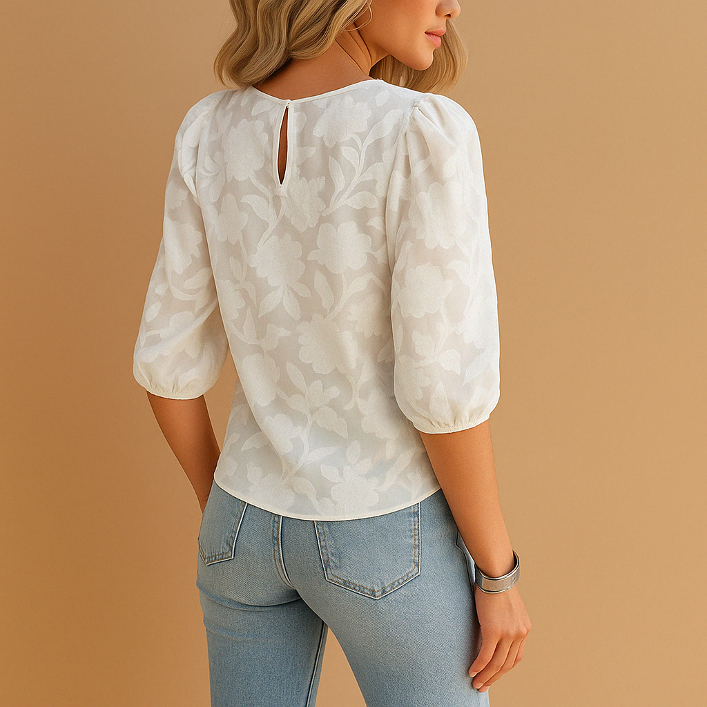Dames Blouse Pofmouwen Elegante Jurkhemd