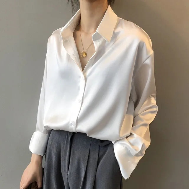 Elegante Damesblouse met Zachte Glans | Damesmode 1