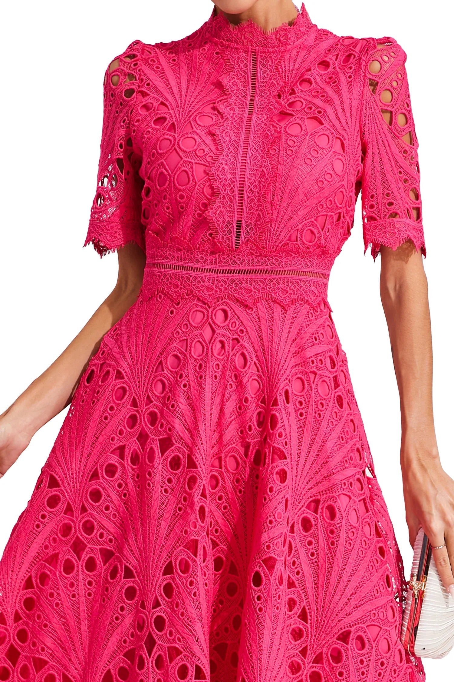 Elegante Kanten Midi-Jurk | Dames Jurken Bruiloft Zomer 8