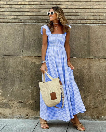 Elegante Maxi Jurk Met Ruches | Lange Jurk Dames 6