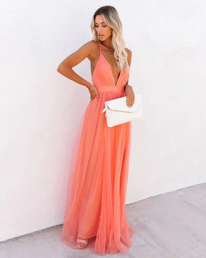 Maxi Jurk Dames Lange Stijlvolle Zomerjurk Comfortabel