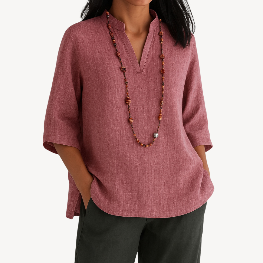 Elegante Tuniektop Dames | V-hals 3/4 Mouwen Top 3