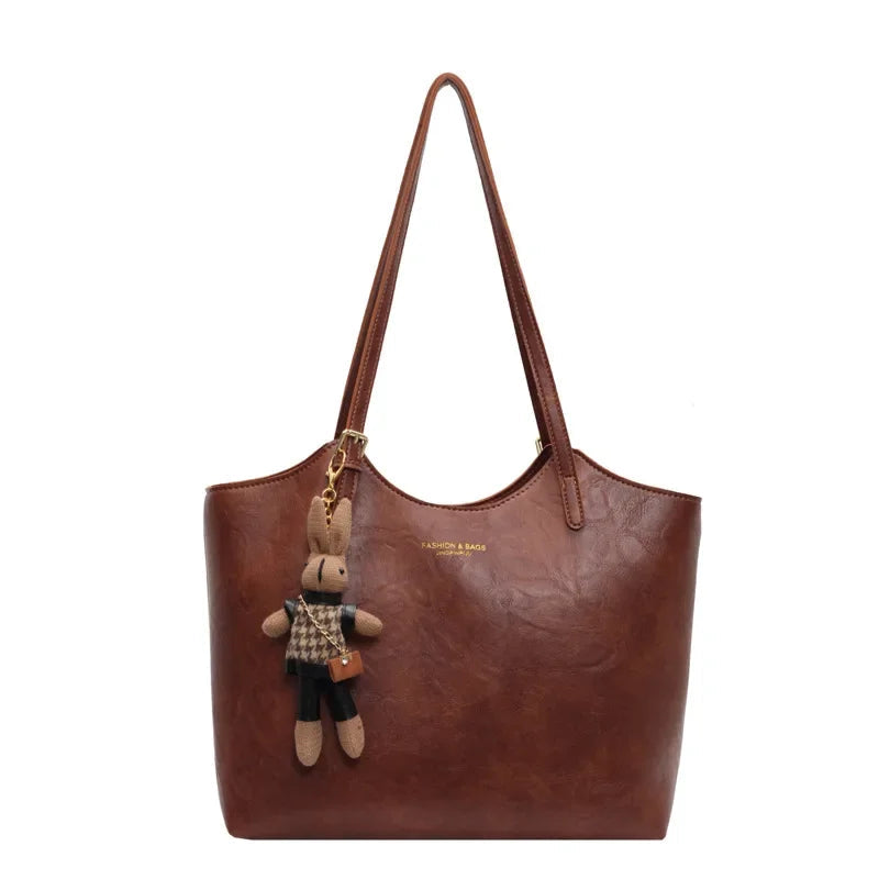 Vegan Schoudertas Dames Zwart Leerlook Vintage Stijl - StudioMarella